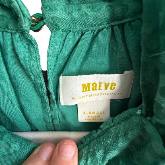 Maeve by Anthropologie Sleeveless Floral Print Blouse Top X-Small Green - Picture 2 of 9